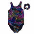 Girls Black Multi Color Rainbow Dots Leotard S (9-24M)-XL (6-8) - SophiasStyle.com